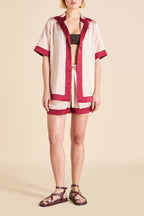 Zelda Rose Pink Pajamas in Silk Satin