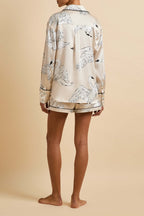 Alba Blanca Cream Swan Pajamas in Silk Satin