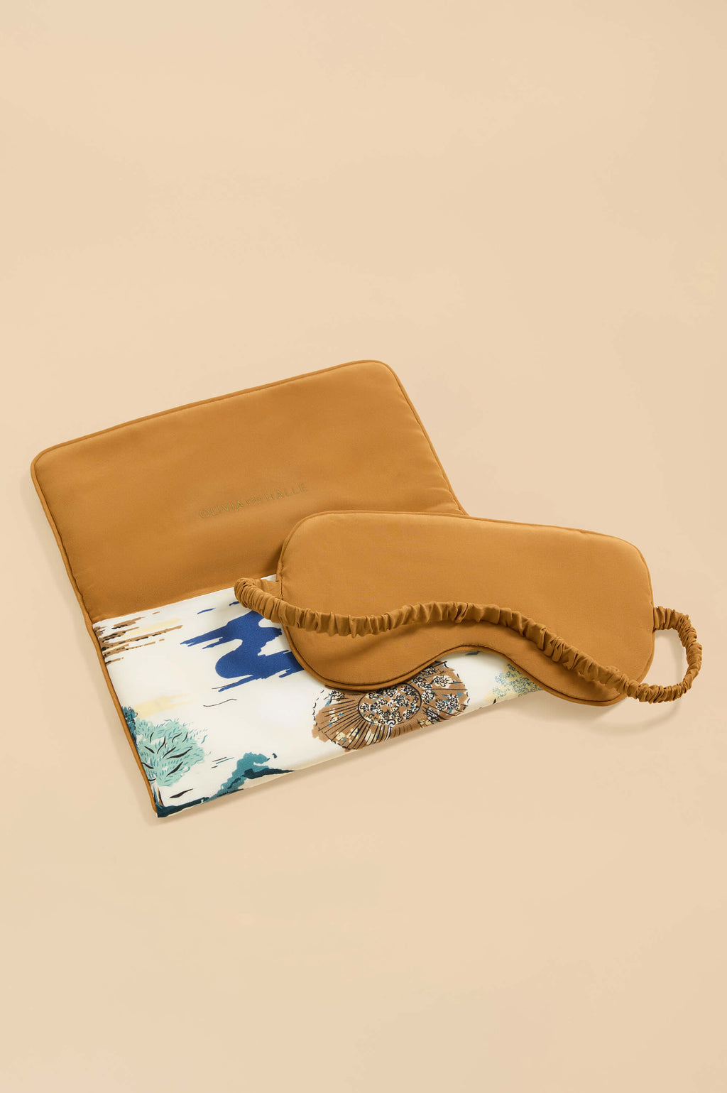 Audrey Cadaqués Cream Landscape Eye Mask in Silk Crêpe de Chine