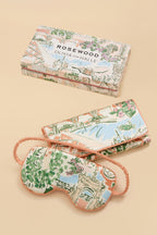Audrey Mansion Peach Landscape Eye Mask in Silk Satin