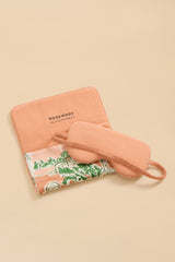 Audrey Mansion Peach Landscape Eye Mask in Silk Satin