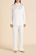 Bacall Ivory Pajamas in Silk Satin