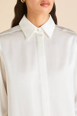Bacall Ivory Pajamas in Silk Satin