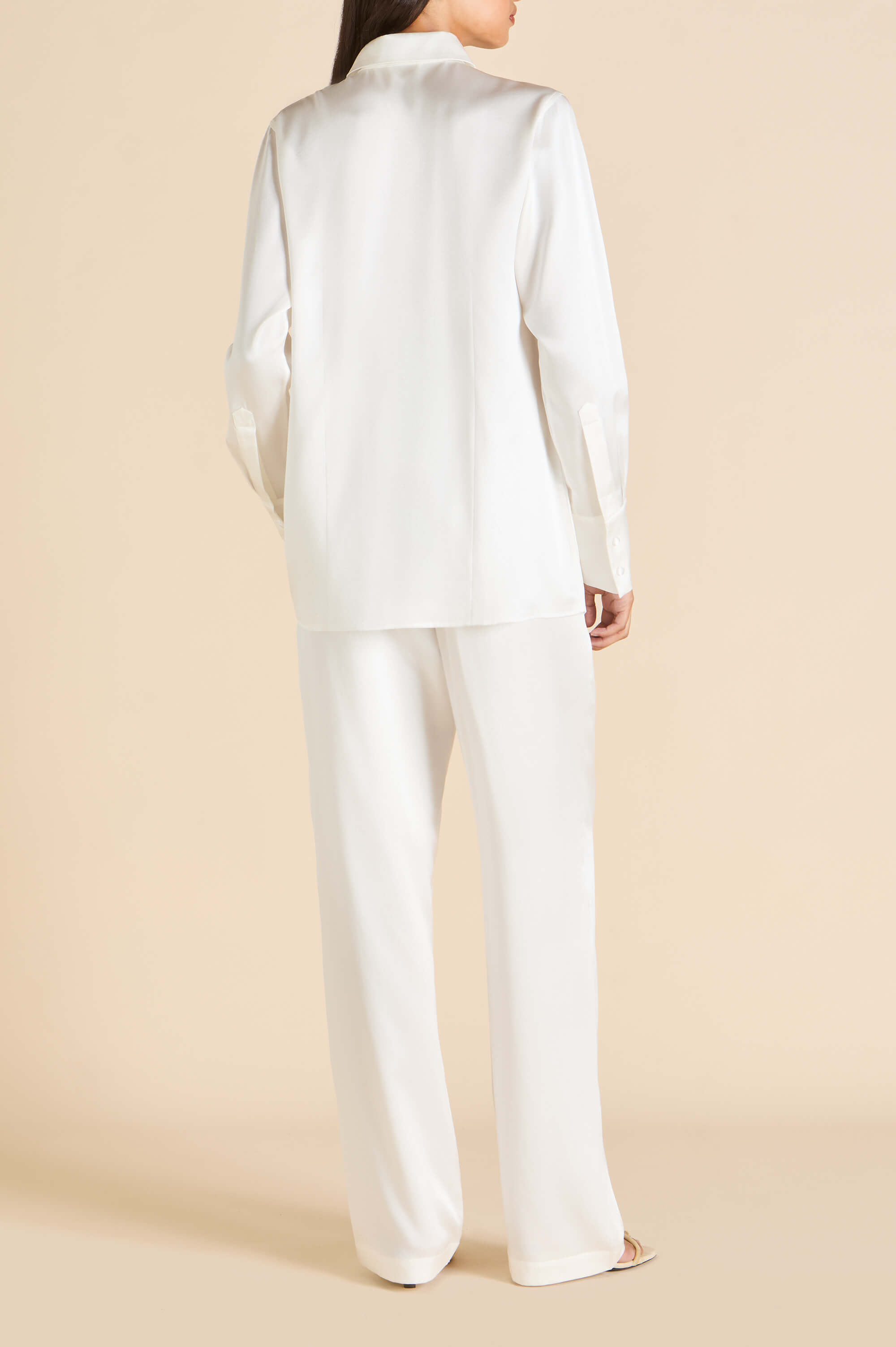 Bacall Ivory Pajamas in Silk Satin