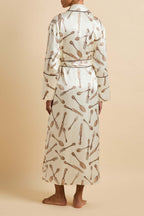 Capability Sevilla Cream Silverware Robe in Silk Satin