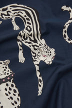 Casablanca Ziegfeld Blue Leopard Pajamas in Cotton-Silk