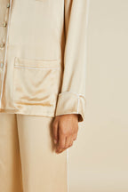 Coco Caramel Pajamas in Silk Satin