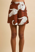 Kick Inés Brown Swan Pajamas in Silk Twill