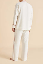 Laurent Ivory Rust Pajamas in Sandwashed Silk