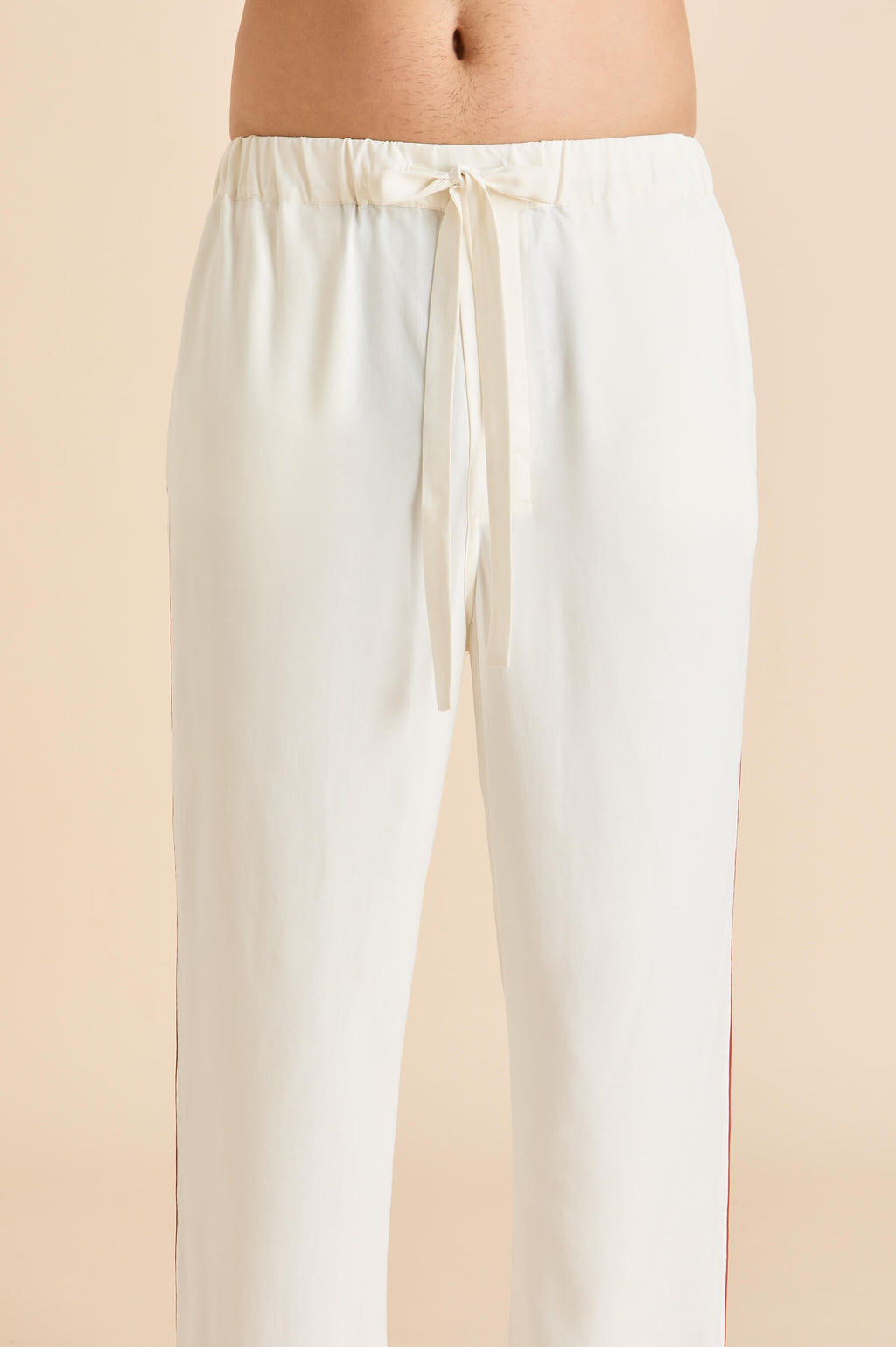 Laurent Ivory Rust Pajamas in Sandwashed Silk