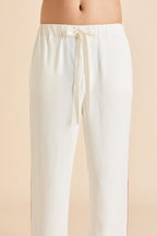 Laurent Ivory Rust Pajamas in Sandwashed Silk