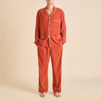 Laurent Rust Pajamas in Sandwashed Silk