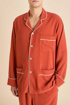 Laurent Rust Pajamas in Sandwashed Silk