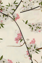 Lila Ana Ivory Blossom Pajamas in Silk Satin