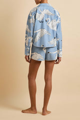 Lucia Laia Blue Swan Pajamas in Cotton-Silk