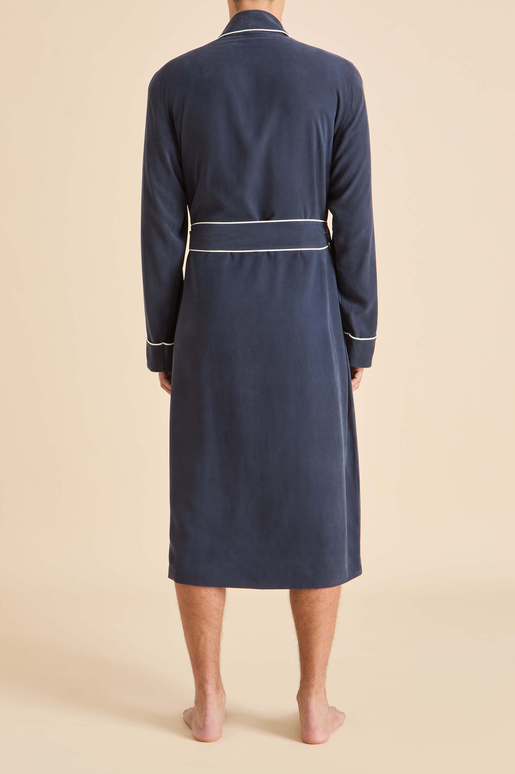 Mescal Navy Robe in Sandwashed Silk