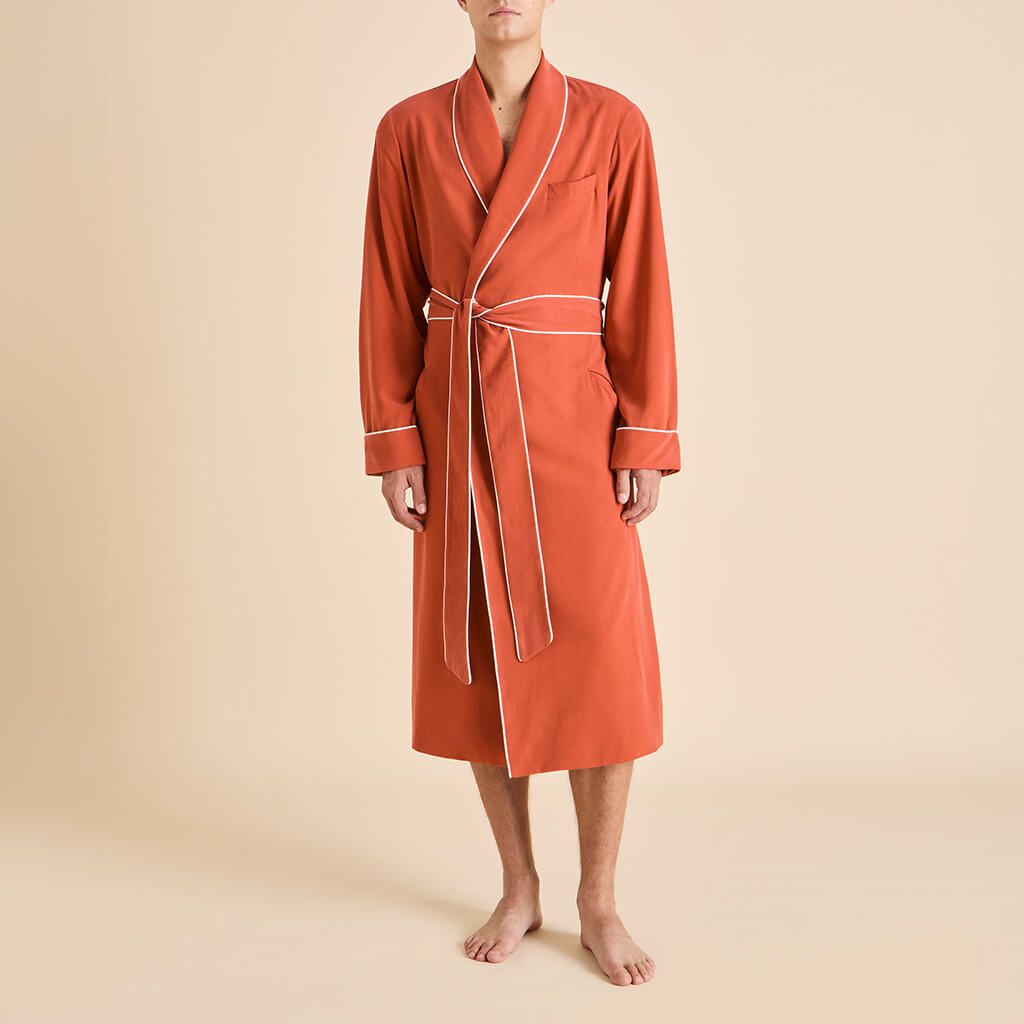 Mescal Rust Robe in Sandwashed Silk