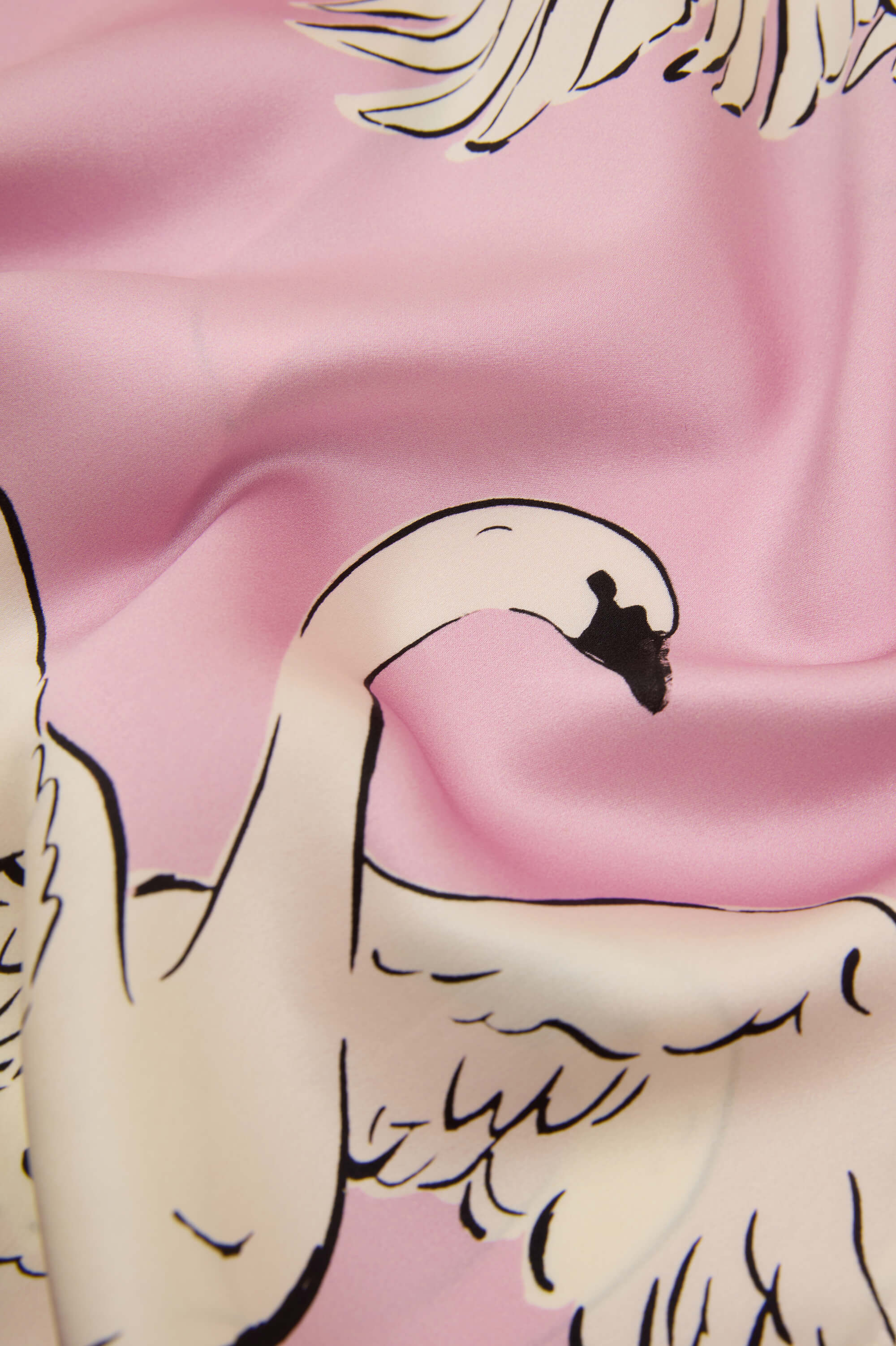 Mimi Selene Pink Swan Robe in Silk Satin