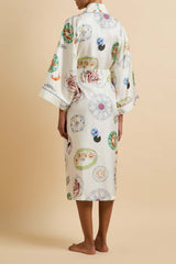 Sabine Córdoba Ivory Seafood Robe in Silk Twill