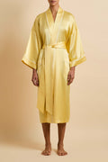 Sabine Limón Yellow Robe in Silk Satin