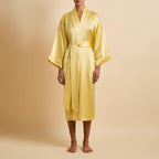 Sabine Limón Yellow Robe in Silk Satin