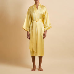 Sabine Limón Yellow Robe in Silk Satin