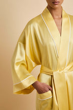 Sabine Limón Yellow Robe in Silk Satin