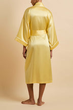 Sabine Limón Yellow Robe in Silk Satin