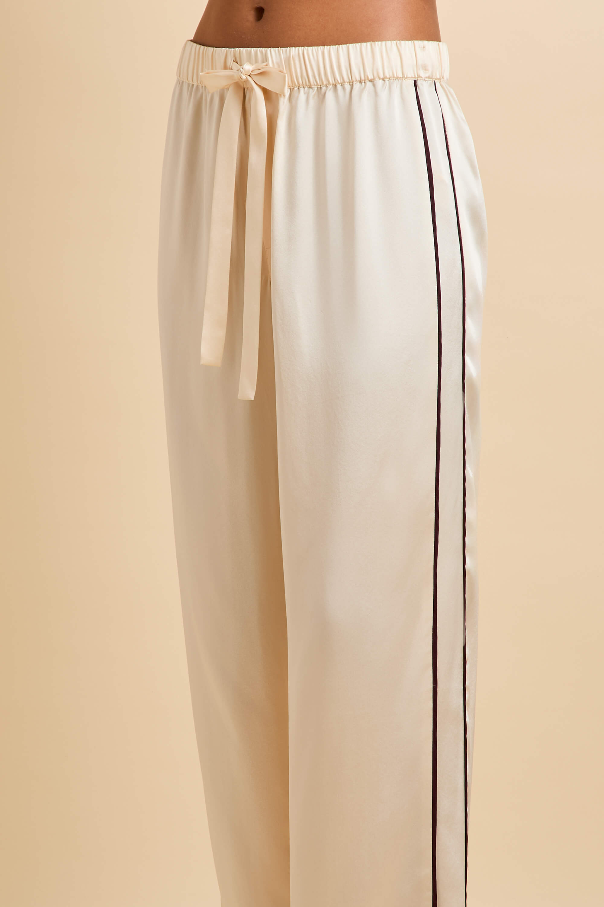 Tilda Bone Cream Pajamas in Silk Satin