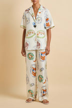 Tilda Córdoba Ivory Seafood Pajamas in Silk Twill