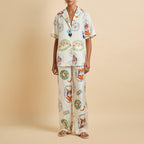 Tilda Córdoba Ivory Seafood Pajamas in Silk Twill