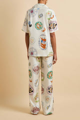 Tilda Córdoba Ivory Seafood Pajamas in Silk Twill