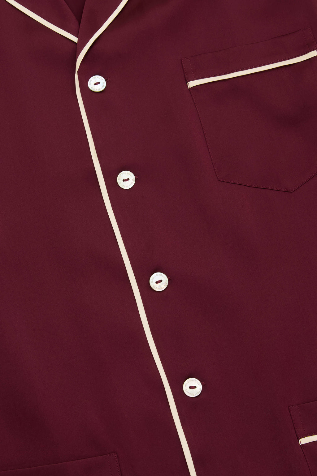 Yves Burgundy Pajamas in Silk Satin