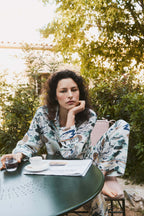 Yves Cadaqués Cream Landscape Pajamas in Silk Crêpe de Chine