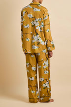 Yves Carmena Yellow Blossom Pyjamas in Silk Twill