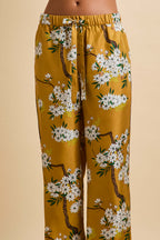 Yves Carmena Yellow Blossom Pyjamas in Silk Twill