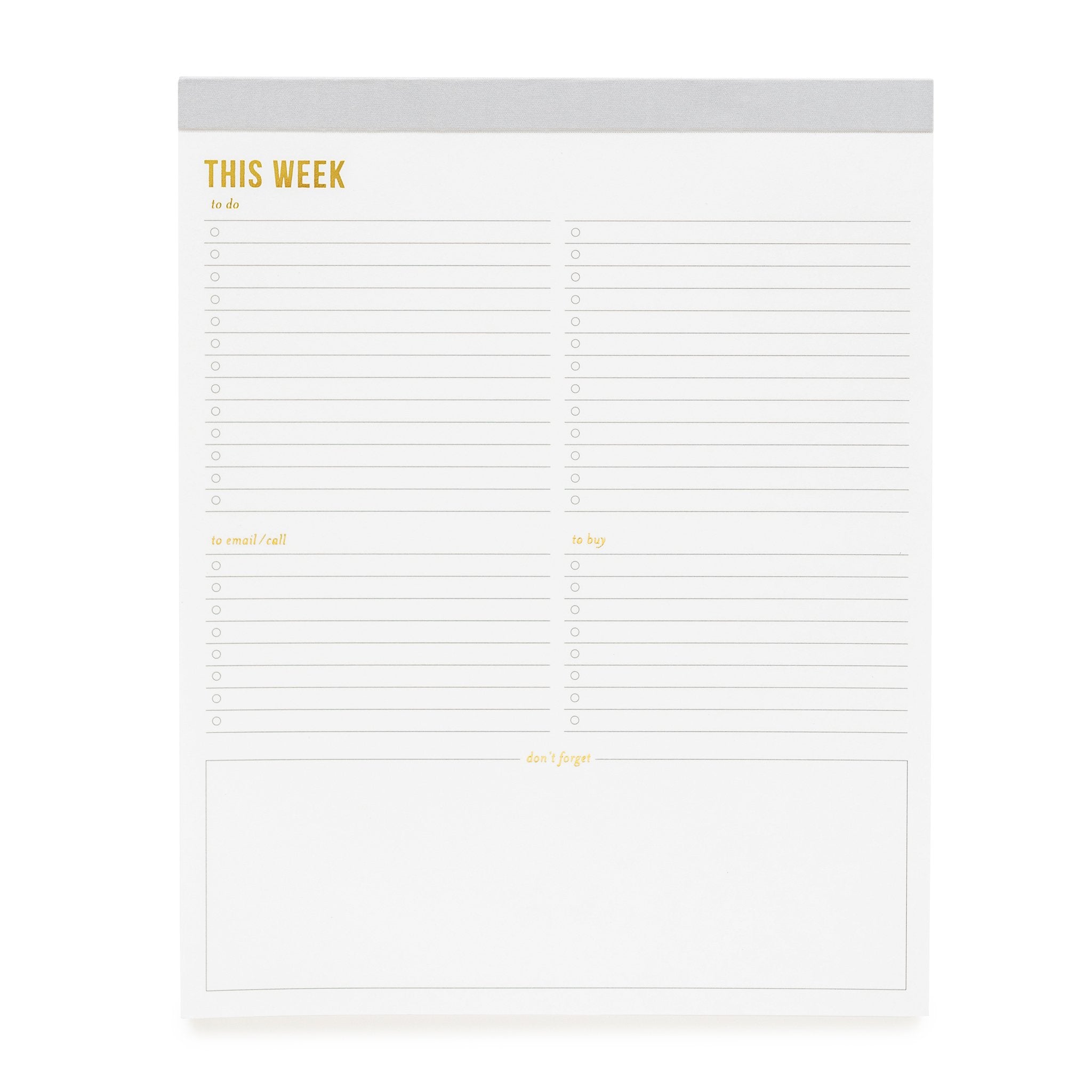 "This Week" Large Gray Pad