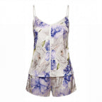 Peony Allure Camisole And Shorts Set In Blue