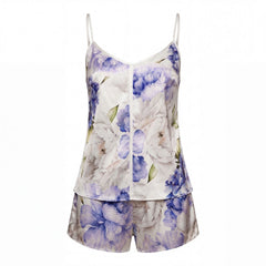 Peony Allure Camisole And Shorts Set In Blue