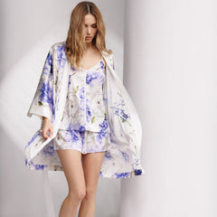 Peony Allure Camisole And Shorts Set In Blue