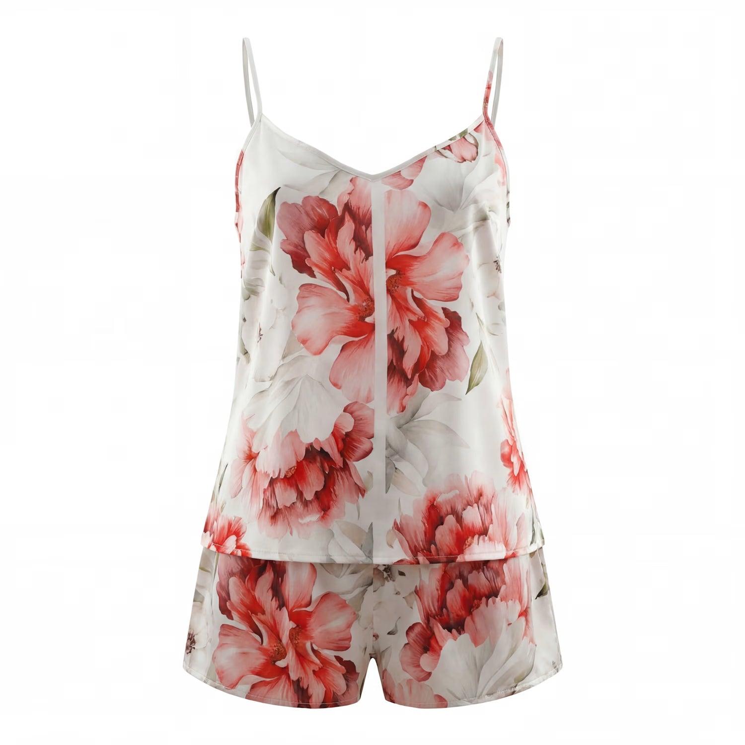 Peony Allure Camisole And Shorts Set In Blue