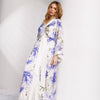 Peony Allure Long Silk Kimono Style Robe In