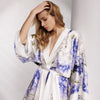 Peony Allure Short Silk Kimono Style Robe
