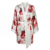 Peony Allure Short Silk Kimono Style Robe
