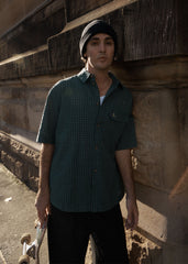 AFENDS Mens Reverb - Short Sleeve Shirt - Pine Check