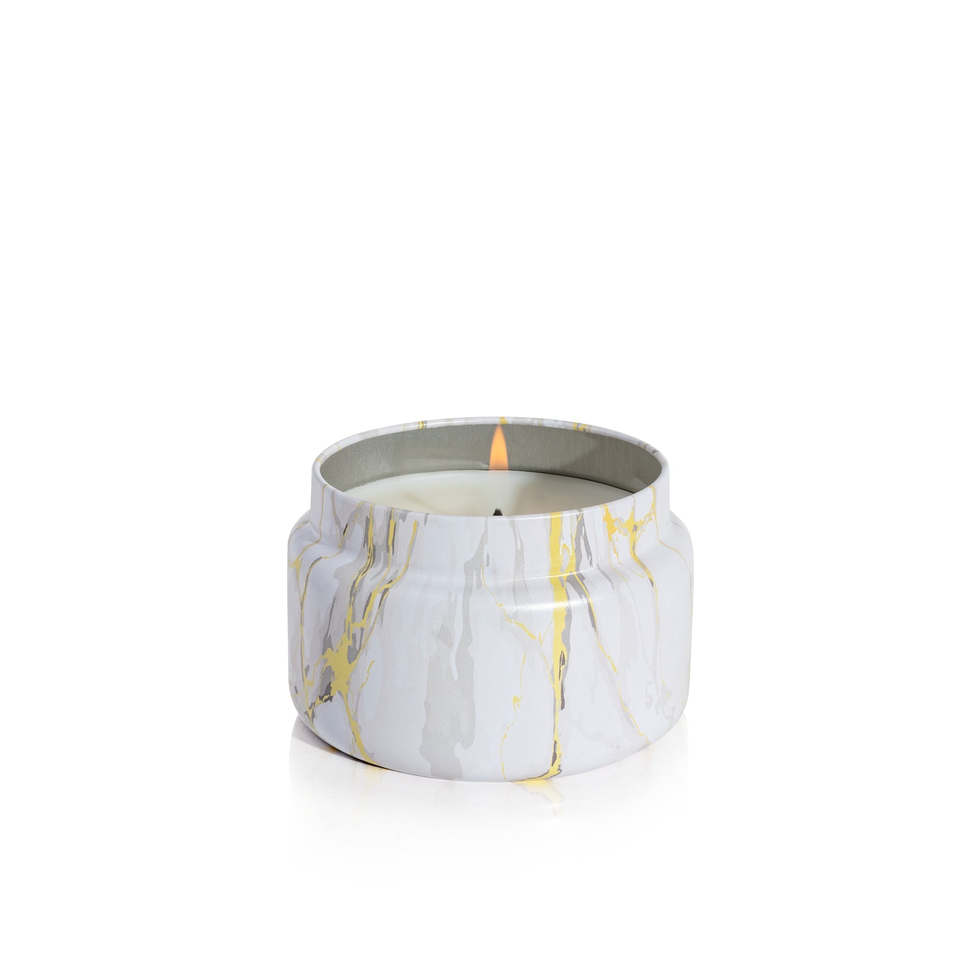 Pineapple Flower Modern Marble Printed Travel Tin Candle