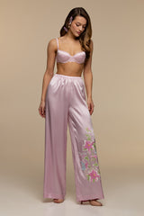 B20 Floral Embroidered Silk Pants