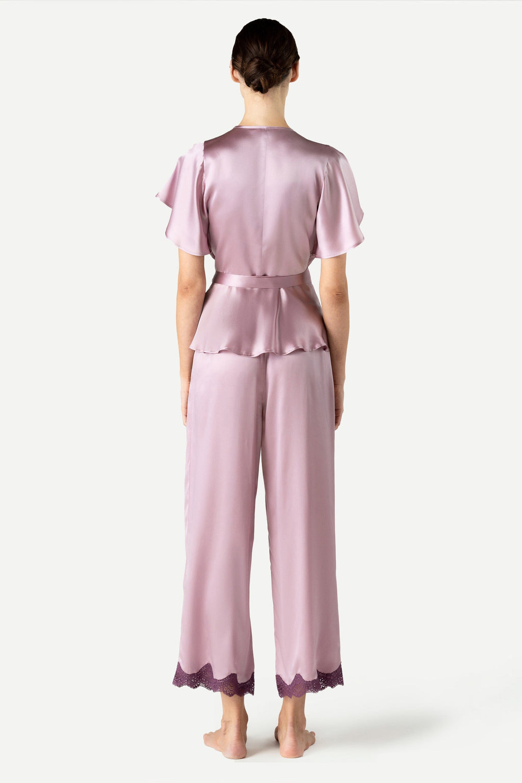 Raquel Feminine Lounge Wrapped Silk PJ Set
