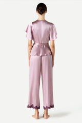 Raquel Feminine Lounge Wrapped Silk PJ Set