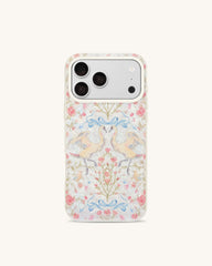 Vintage Romance Bird Pearl Shell Phone Case - White
